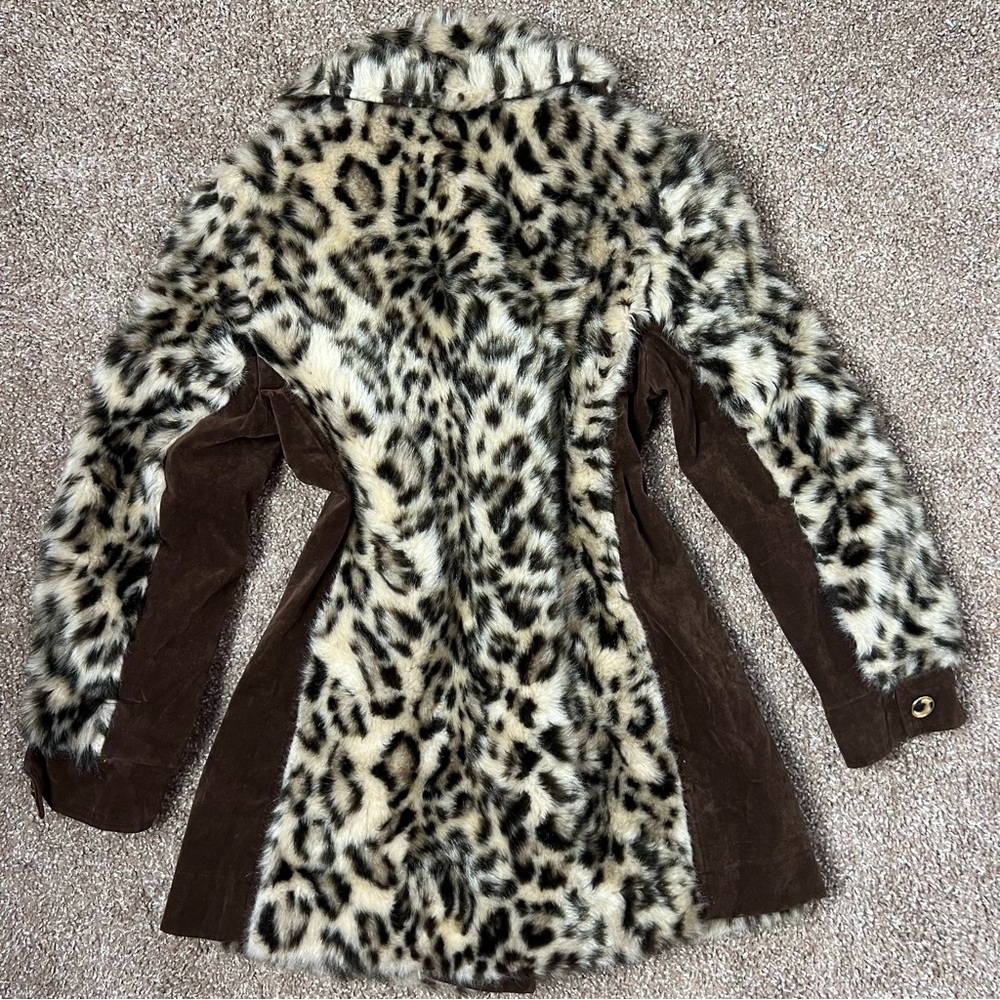 True‎ vintage Leopard Pattern Teddy Jacket - Picture 2 of 9